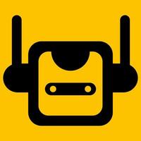 bewerkbare robot icoon met geel backround vector