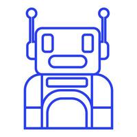 bewerkbare robot icoon in blauw lijn stijl vector