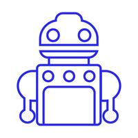 bewerkbare robot icoon in blauw lijn stijl vector