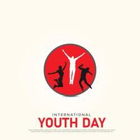 Internationale jeugd dag, creatief advertenties, 3d illustraties vector