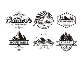 berg buitenshuis avontuur camping logo vector