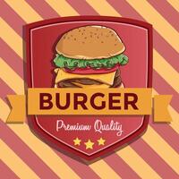 hand- tekening hamburger banier of poster vector