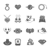 kostbare juwelen pictogramserie vector