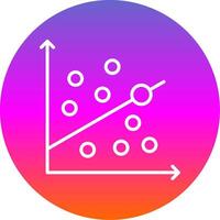 verstrooien diagram lijn helling cirkel icoon vector