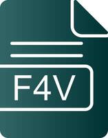 f4v het dossier formaat glyph helling icoon vector