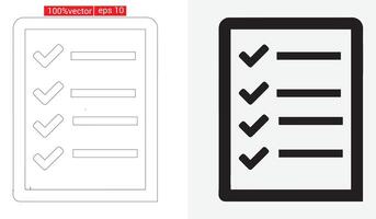 symbool voor een controlelijst. een reeks web icoon vector