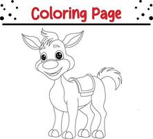 schattig ezel kleur boek bladzijde voor kinderen vector