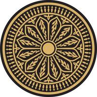 goud en zwart Arabisch nationaal ronde ornament. etnisch cirkel, oostelijk en Afrikaanse volkeren van Azië, Perzië, iran, Irak, Syrië. vector