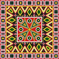 vol kleur inheems Amerikaans volk ornament. plein patroon, sjaal van de volkeren van Amerika, azteeks, inca's, Maya vector