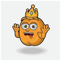 abrikoos mascotte karakter tekenfilm met geschokt uitdrukking. vector