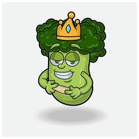 broccoli mascotte karakter tekenfilm met liefde geslagen uitdrukking. vector