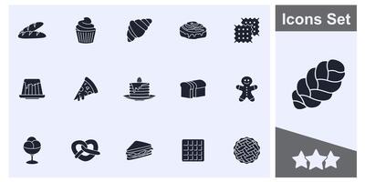 bakkerij winkel icoon reeks symbool verzameling, logo geïsoleerd illustratie vector