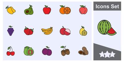 fruit icoon reeks symbool verzameling, logo geïsoleerd illustratie vector