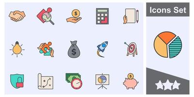 financiën en bedrijf icoon reeks symbool verzameling, logo geïsoleerd illustratie vector