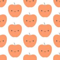 naadloos patroon met schattig tekenfilm appel karakters. fruit naadloos patroon vector