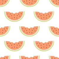 naadloos patroon met schattig watermeloen plakjes. fruit naadloos patroon vector
