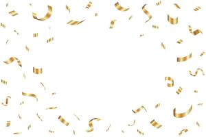 goud confetti vallend achtergrond voor verjaardag, verjaardag ontwerpen. glimmend goud confetti vector