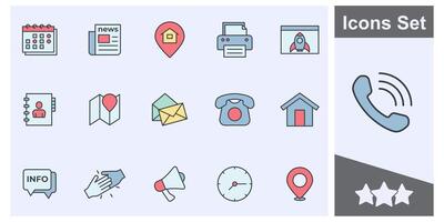 contact ons icoon reeks symbool verzameling, logo geïsoleerd illustratie vector