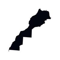 geïsoleerd vereenvoudigd illustratie icoon met zwart silhouet van Marokko met western Sahara kaart. wit achtergrond vector