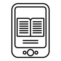 modern ebook lezer icoon schets . online literatuur vector