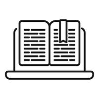 laptop digitaal lezing icoon schets . nieuw online boek vector