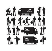 levering Mens silhouet illustratie reeks vector