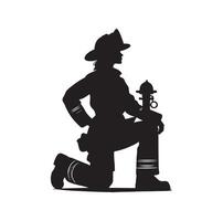 brandweerlieden houding silhouet illustratie vector