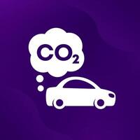 koolstof uitstoot van een auto of vervoer icoon vector