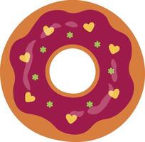 zoet donuts illustratie met tekenfilm ontwerp. heerlijk toetje vector