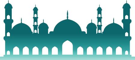 Islamitisch moskee silhouet met helling kleur. geïsoleerd illustratie vector