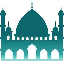 Islamitisch moskee silhouet met helling kleur. geïsoleerd illustratie vector