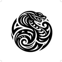 cobra in modern tribal tatoeëren, abstract lijn kunst van dieren, minimalistische contour. vector