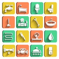Sanitair Tools Icons Set vector