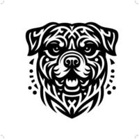rottweiler hond in modern tribal tatoeëren, abstract lijn kunst van dieren, minimalistische contour. vector