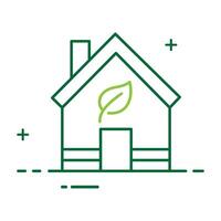 eco huis icoon een modern en duurzame woning presentatie van milieuvriendelijk vriendelijk ontwerp en praktijken vector