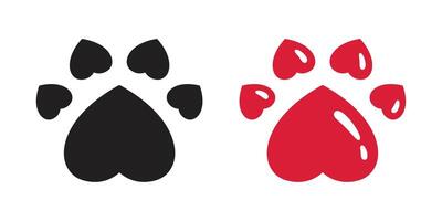 hond poot hart voetafdruk icoon logo Frans bulldog kat karakter tekenfilm symbool tekening illustratie ontwerp vector
