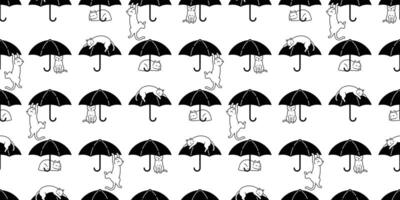 kat naadloos patroon katje paraplu calico huisdier tekenfilm sjaal geïsoleerd herhaling achtergrond dier tegel behang illustratie tekening ontwerp vector