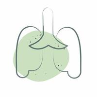 icoon pulmonologie. verwant naar medisch specialiteiten symbool. kleur plek stijl. gemakkelijk ontwerp illustratie vector