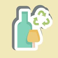 sticker glas recyclen. verwant naar recycling symbool. gemakkelijk ontwerp illustratie vector