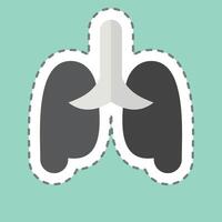 sticker lijn besnoeiing pulmonologie. verwant naar medisch specialiteiten symbool. gemakkelijk ontwerp illustratie vector