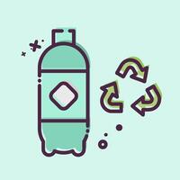 icoon plastic recyclen. verwant naar recycling symbool. mbe stijl. gemakkelijk ontwerp illustratie vector
