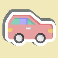 sticker auto. verwant naar navigatie symbool. gemakkelijk ontwerp illustratie vector