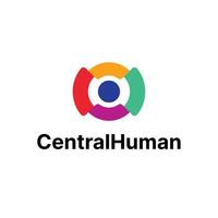 menselijk verbinding centraal logo vector