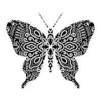 grafische vlinder mandala abstract geïsoleerd in witte background.boho Indiase shape.ethnic oosterse stijl. vector