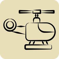 icoon helikopter. verwant naar navigatie symbool. hand- getrokken stijl. gemakkelijk ontwerp illustratie vector