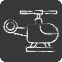 icoon helikopter. verwant naar navigatie symbool. krijt stijl. gemakkelijk ontwerp illustratie vector