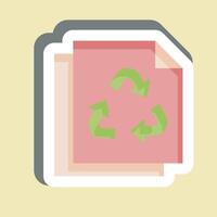 sticker papier recyclen. verwant naar recycling symbool. gemakkelijk ontwerp illustratie vector