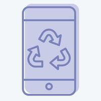 icoon elektronica recyclen. verwant naar recycling symbool. twee toon stijl. gemakkelijk ontwerp illustratie vector