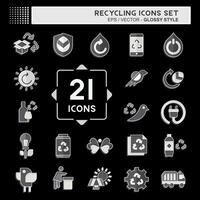 icoon reeks recyclen. verwant naar onderwijs symbool. glanzend stijl. gemakkelijk ontwerp illustratie vector
