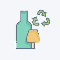 icoon glas recyclen. verwant naar recycling symbool. tekening stijl. gemakkelijk ontwerp illustratie vector